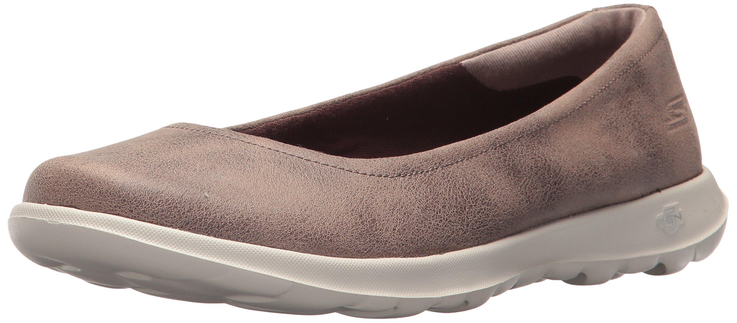 Skechers Go Walk Lite-15395 Ballet Flat in Brown | Lyst