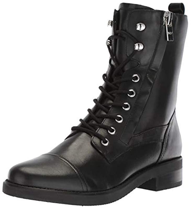 Marc Fisher Leather Uleesa Combat Boot in Black Lyst