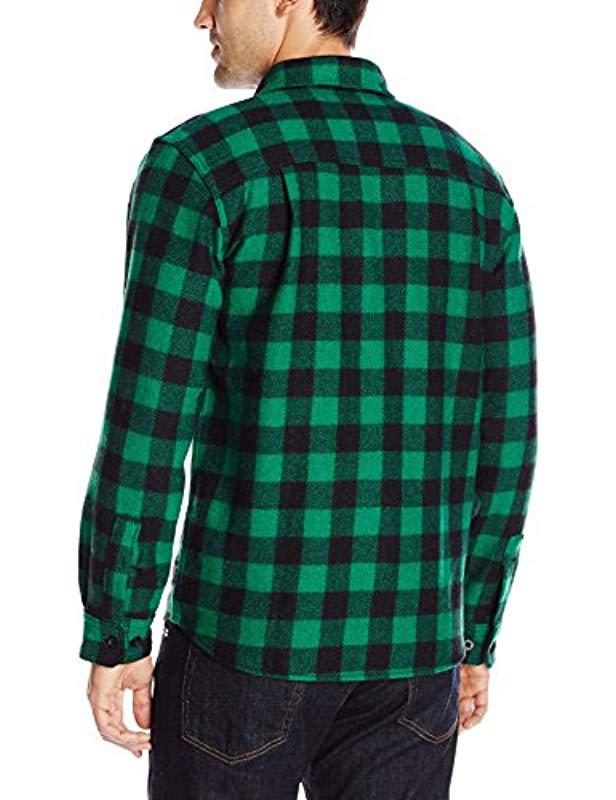 Woolrich Wool-blend Buffalo-plaid Shirt in Green for Men