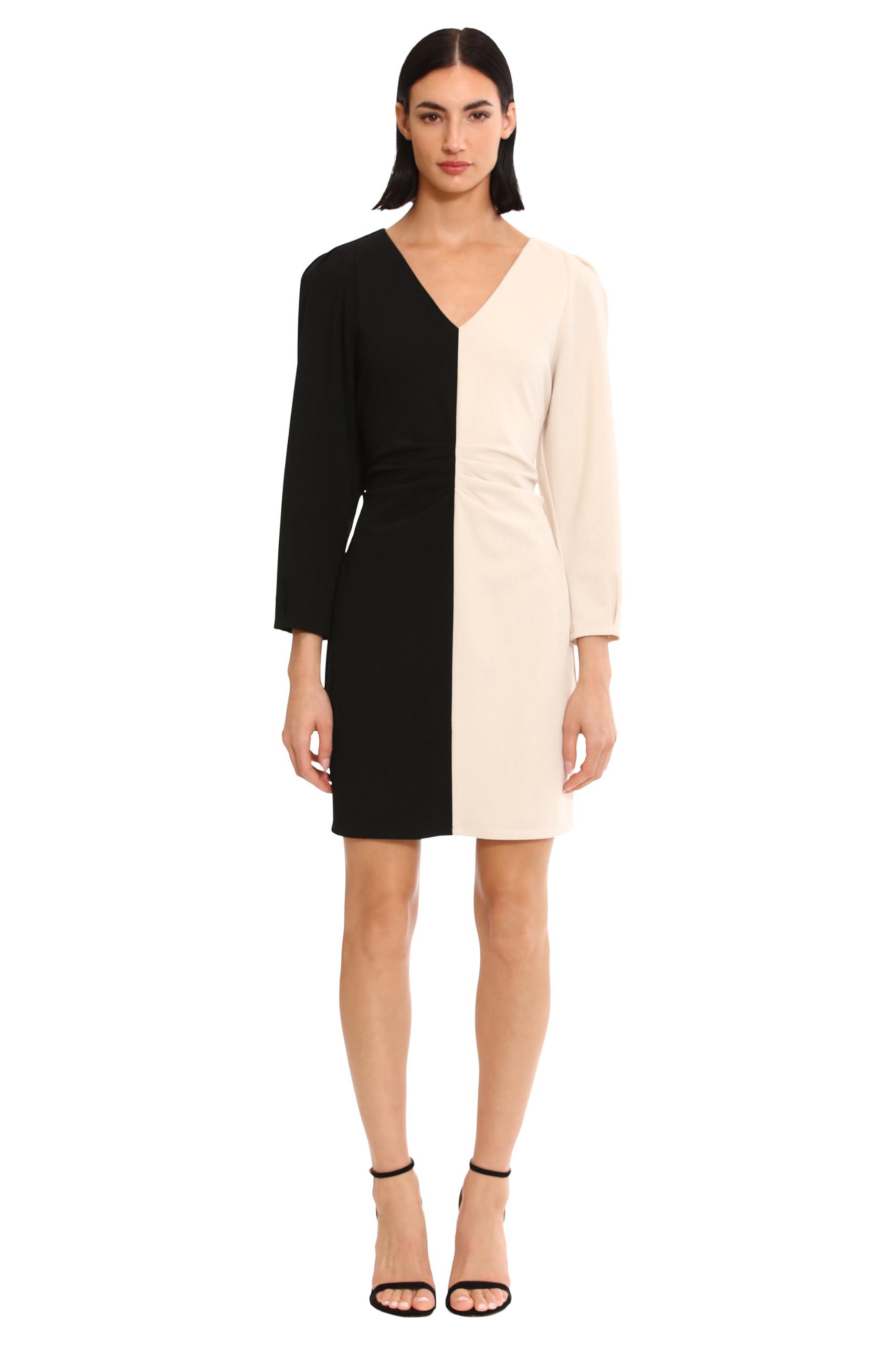 Donna morgan deep v crepe cheap dress