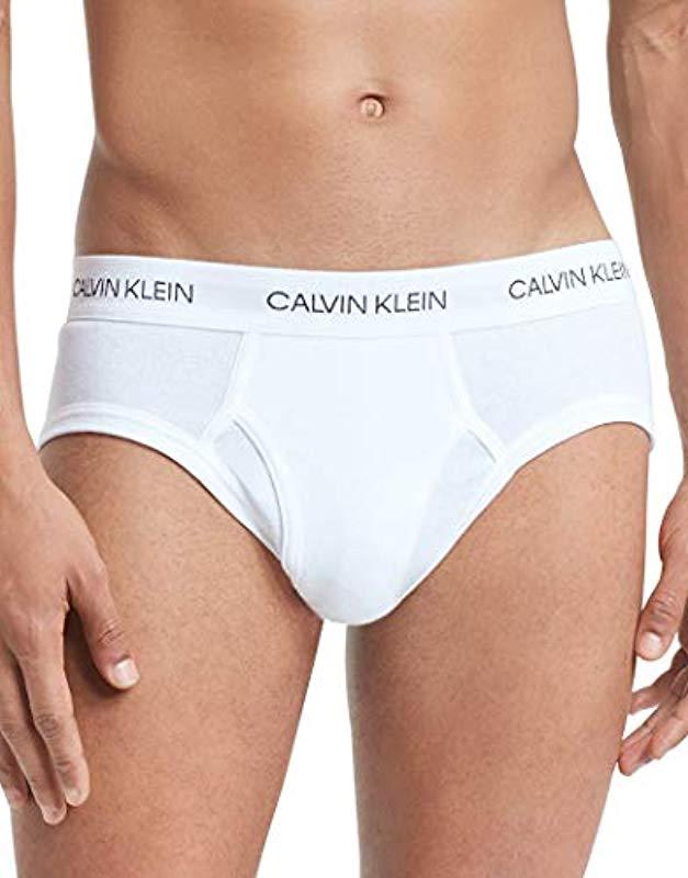 Calvin Klein Underwear Cotton Statement 1981 Low Rise Fly Front Briefs in  White for Men | Lyst