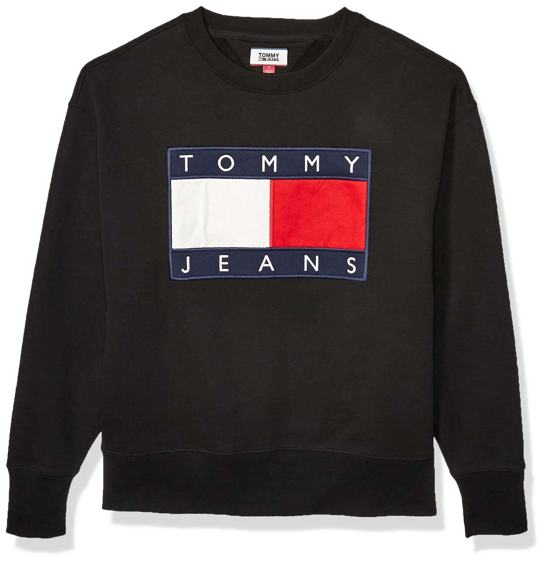 Tommy Hilfiger Cotton Tommy Flag Sweatshirt in Desert Sky (Black) | Lyst