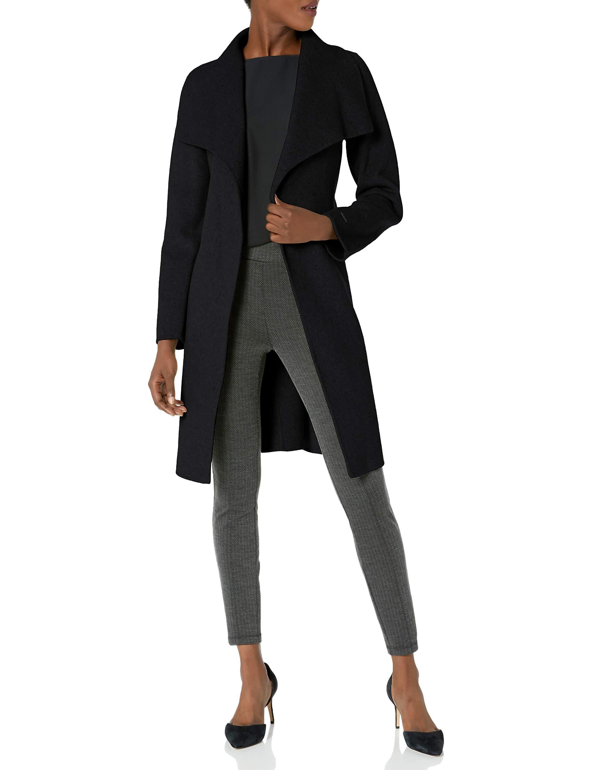 tahari double face wrap coat