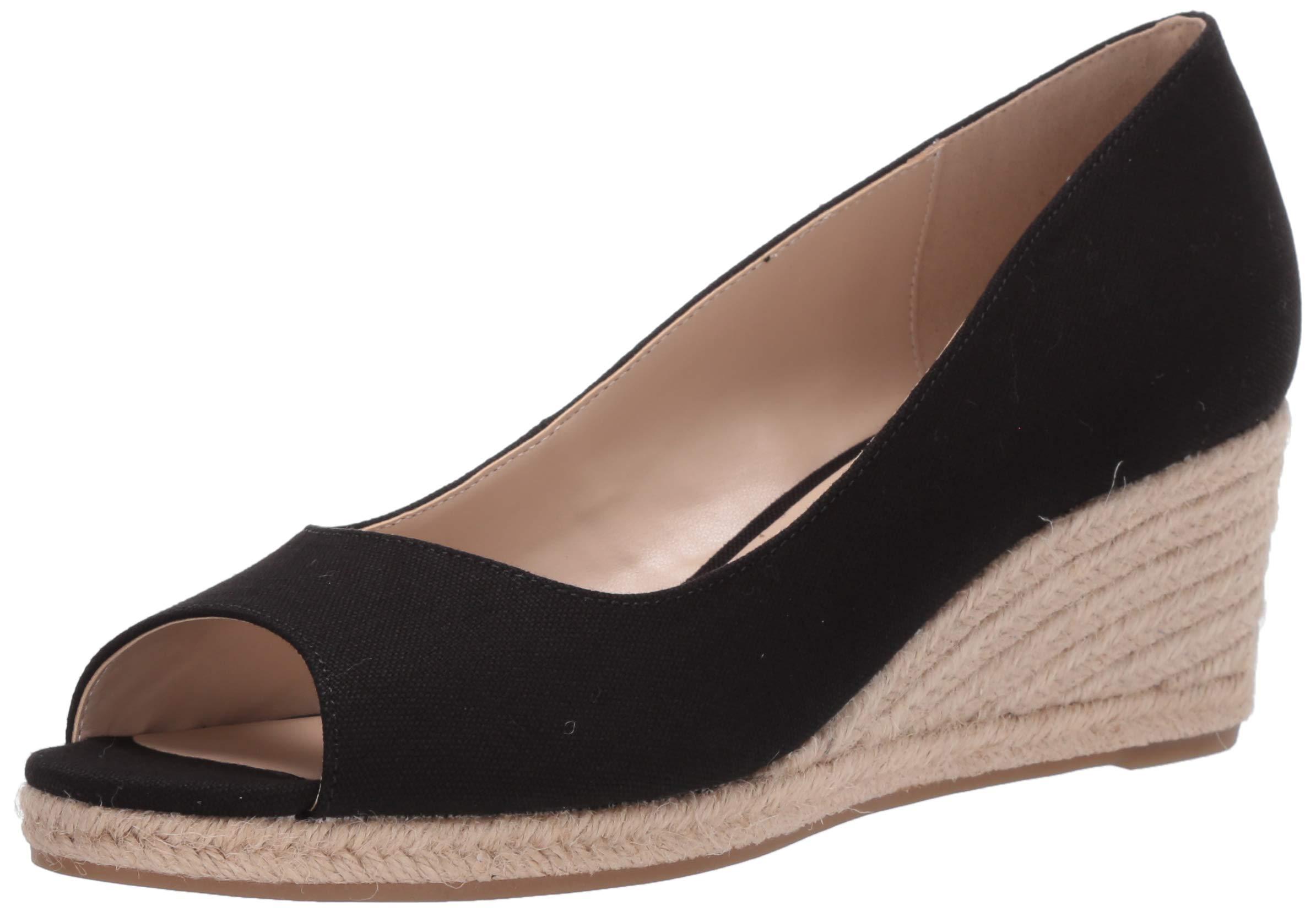 bandolino black wedge sandals