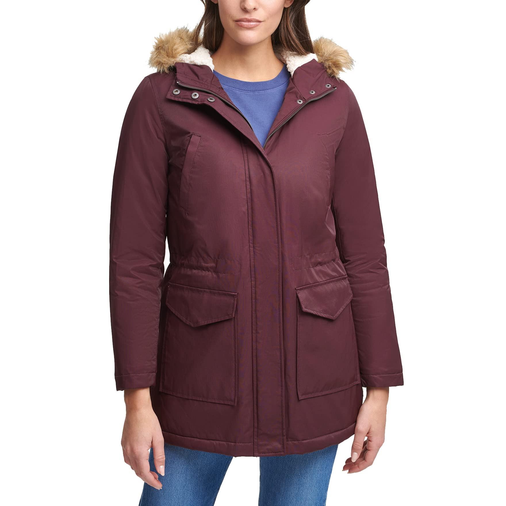 plum parka coat