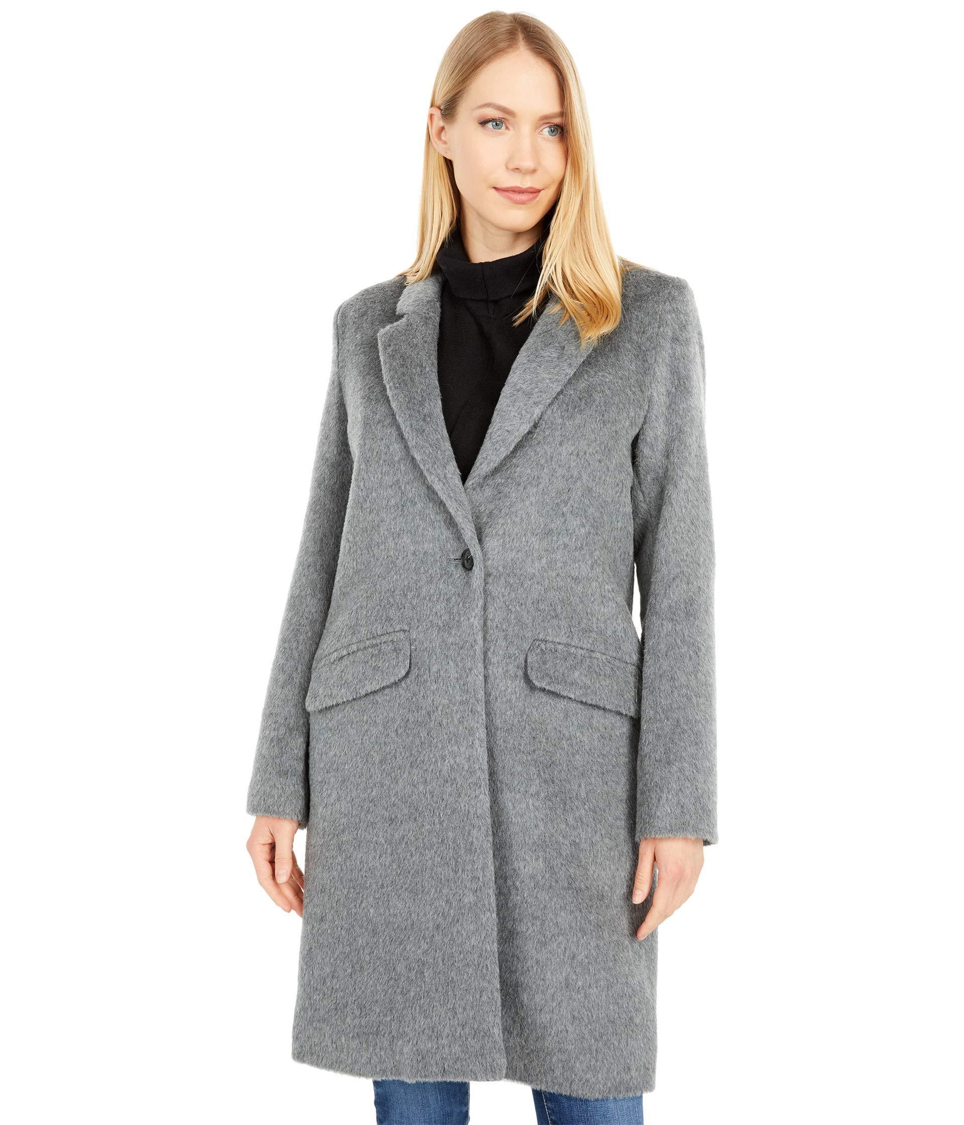 Cole Haan Wool Womens Single Breast Classic Houndstooth Jacket,grey,10 ...