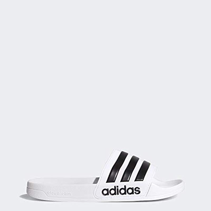 black and white adidas slides