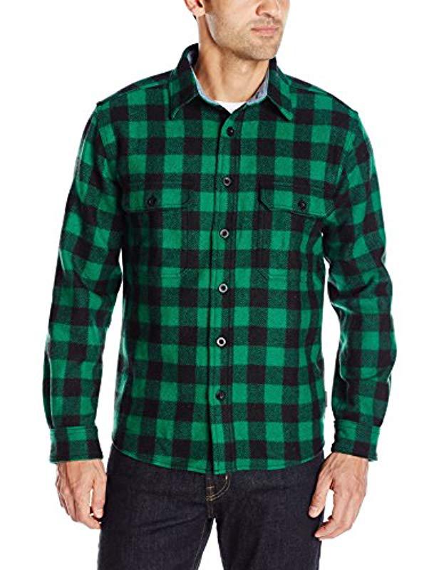 Woolrich Wool-blend Buffalo-plaid Shirt in Green for Men | Lyst