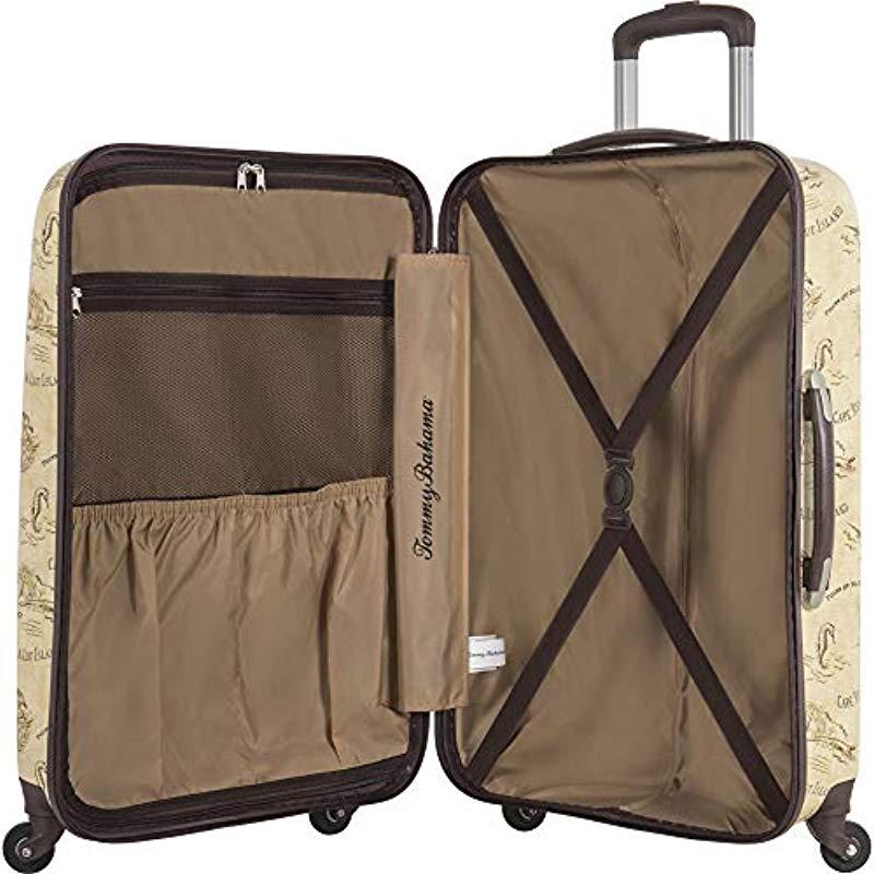Tommy Bahama Hardside Spinner Suitcase Luggage Tan Suitcase