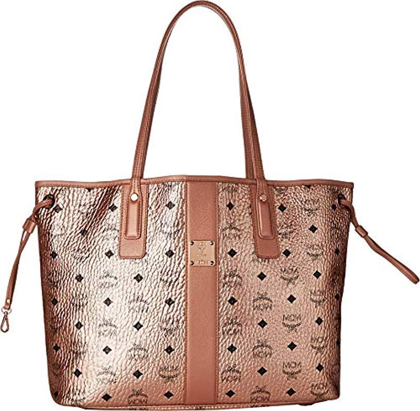 mcm visetos medium liz reversible shopper tote black