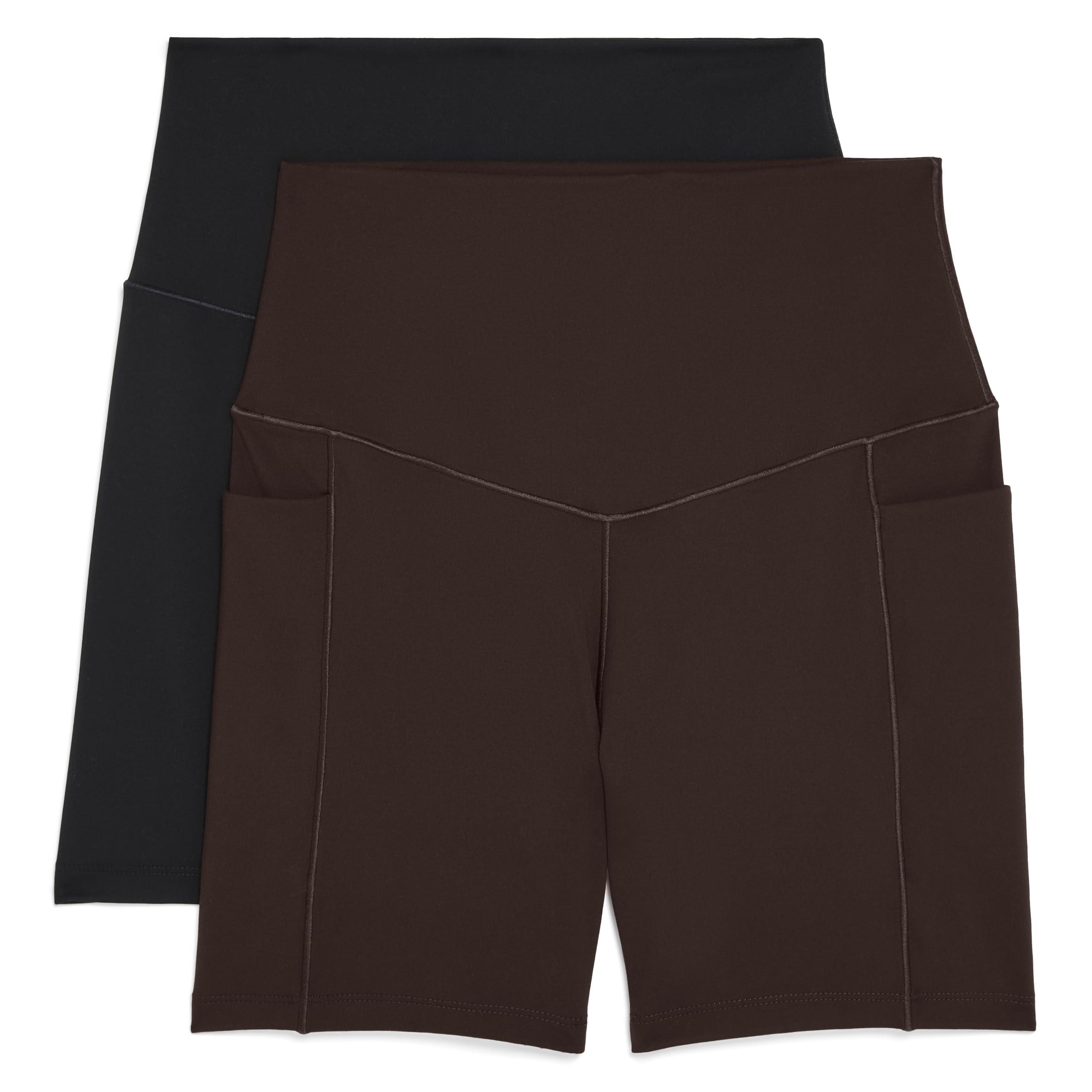 Danskin Women's 2-Pack Soft Active Shorts - French Terry Lounge & Workout Shorts With Pockets - View #5