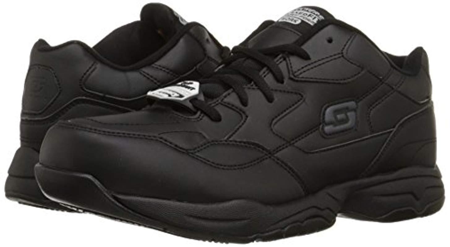 Skechers For Work Felton Slip Resistant Relaxedfit Work Shoe in Black