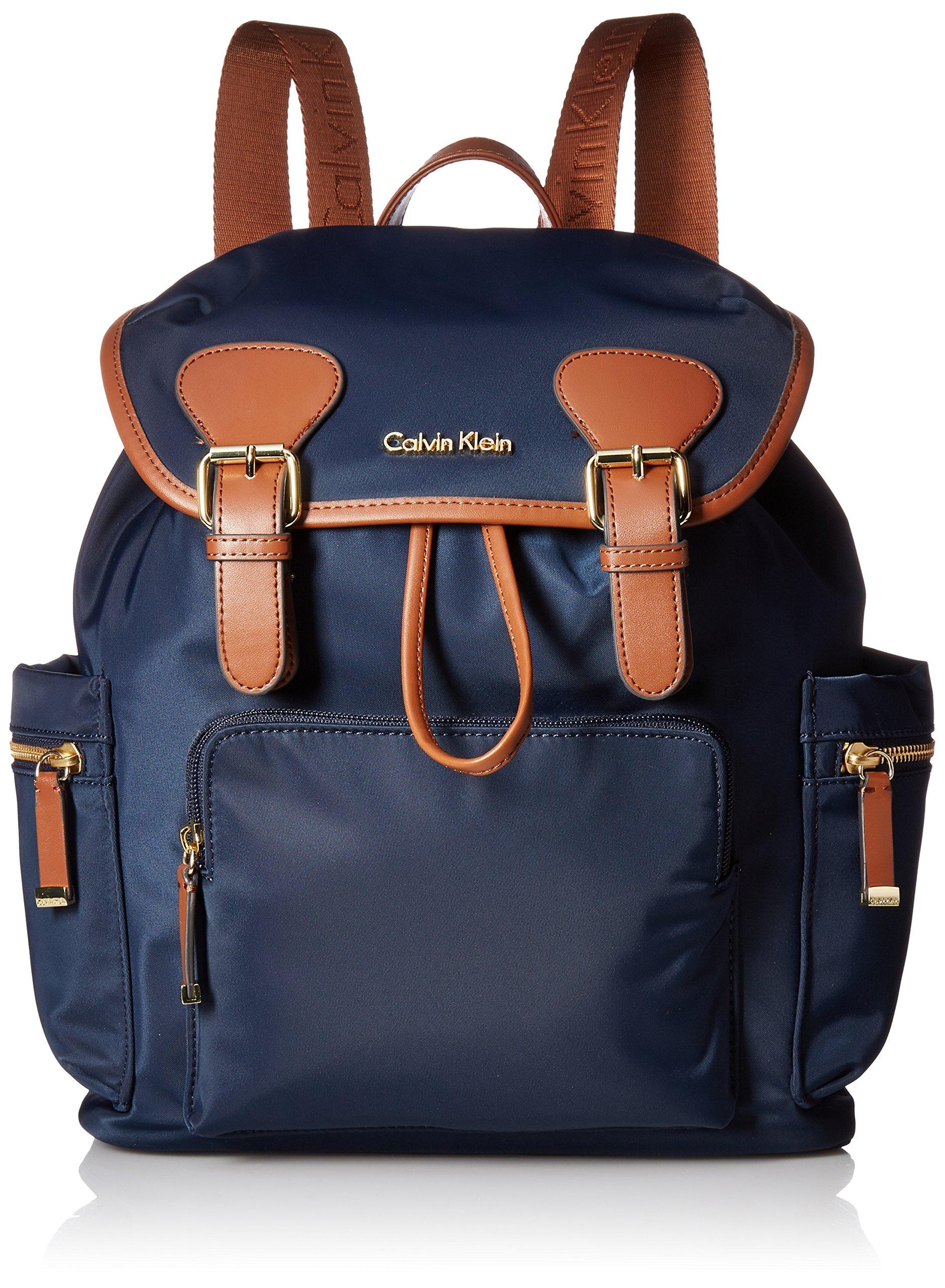 Calvin Klein Synthetic Dressy Nylon Buckle Backpack in Navy (Blue