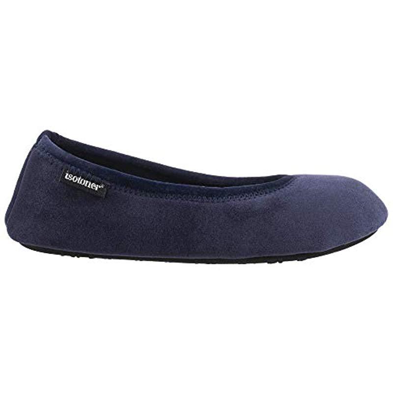 Lyst Isotoner Memory Foam Victoria Ballerina Slipper Stretch Velour