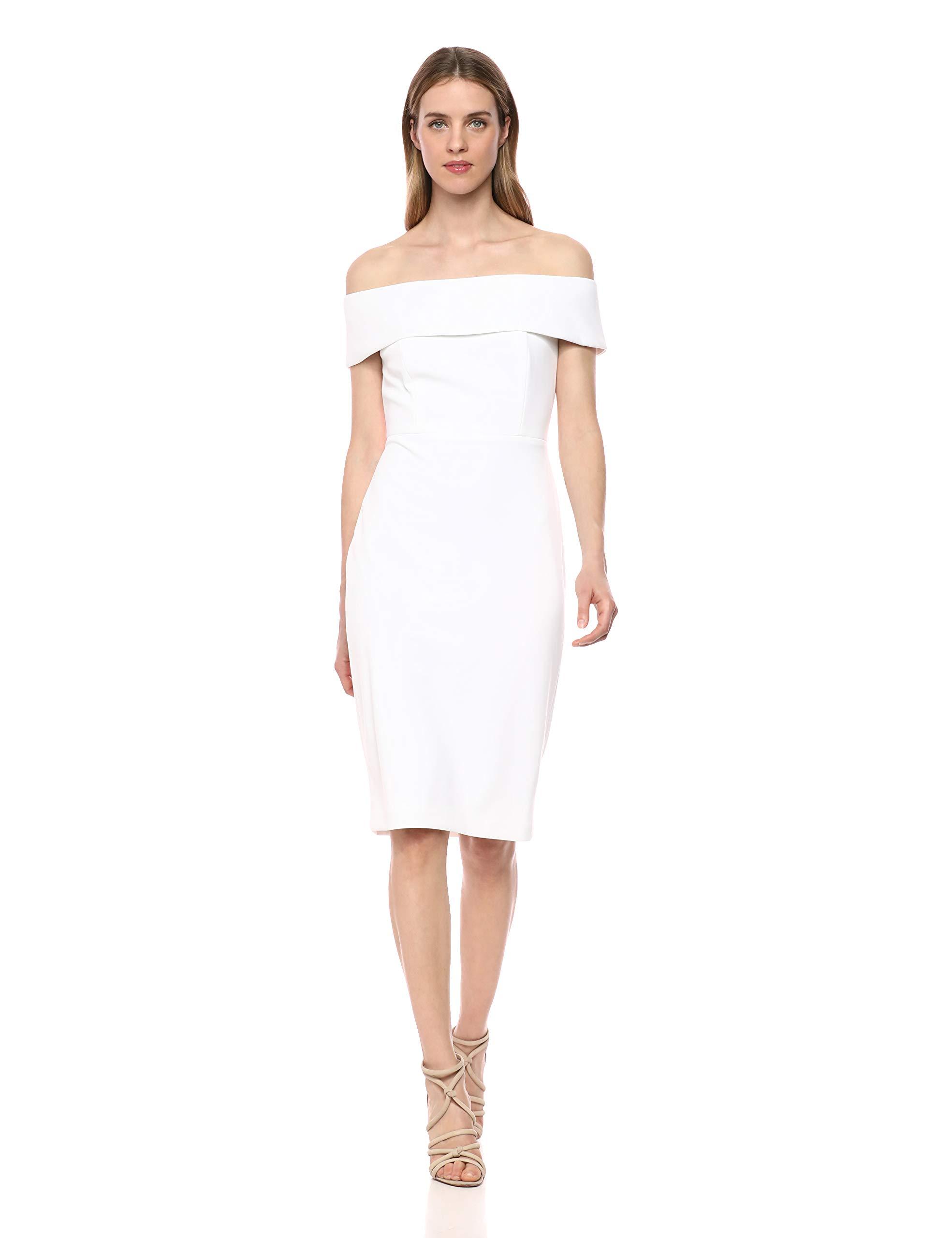 Calvin Klein Seamed Off The Shoulder Dress in White 2 (White) - Save 50 ...