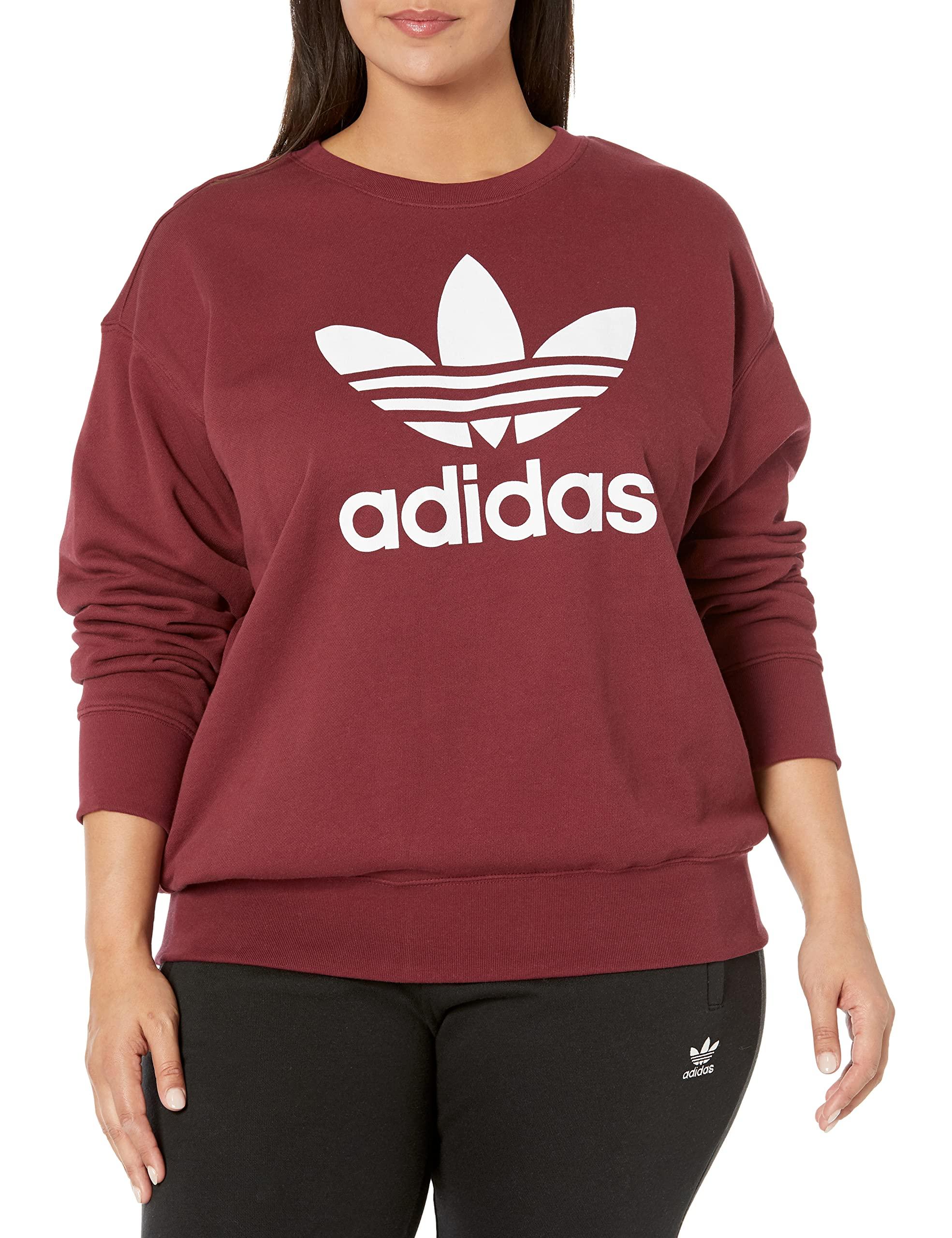 adidas Originals Trefoil Crew Sweatshirt in Red | Lyst