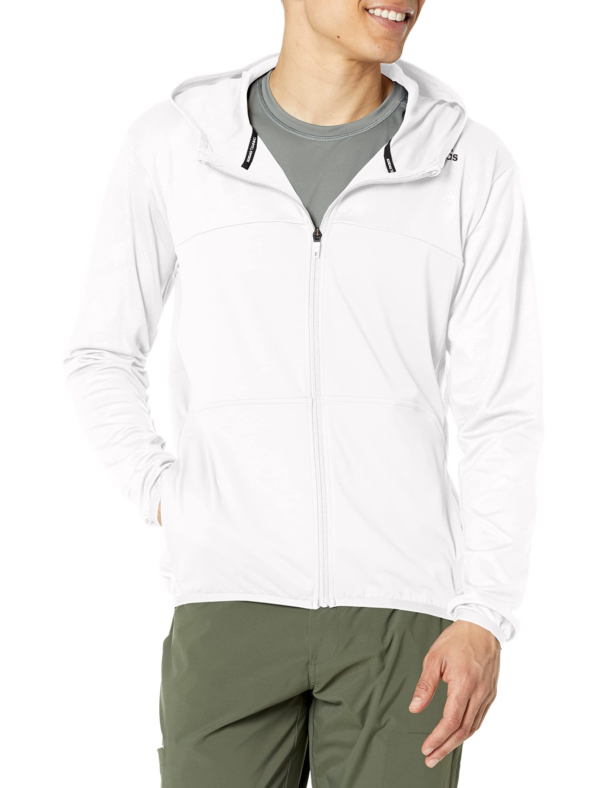 adidas Regular Training All Oversize Printed Hooded Jacket in White for Men  | Lyst