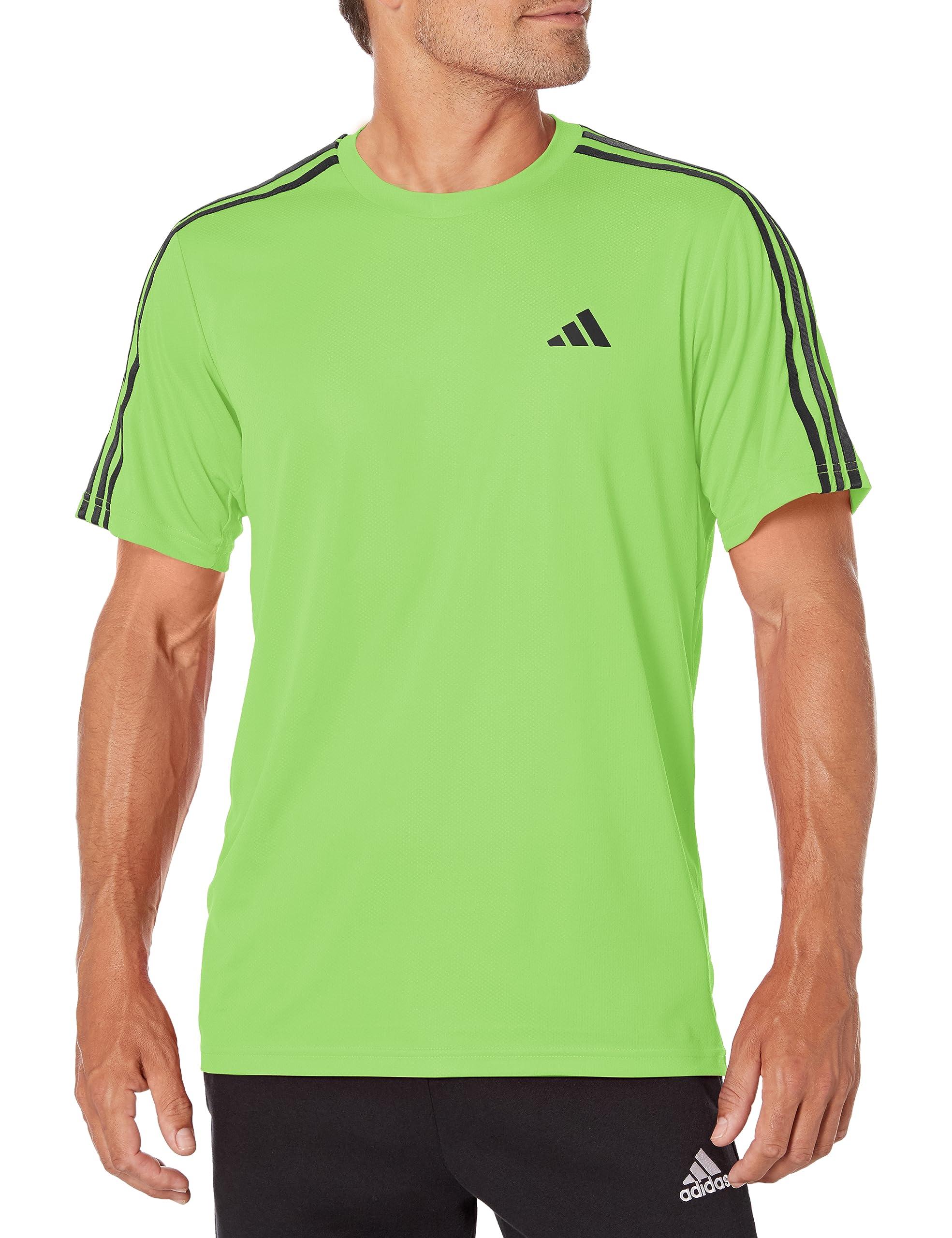 adidas Training Essentials 3-stripes T-shirt in Green for Men | Lyst
