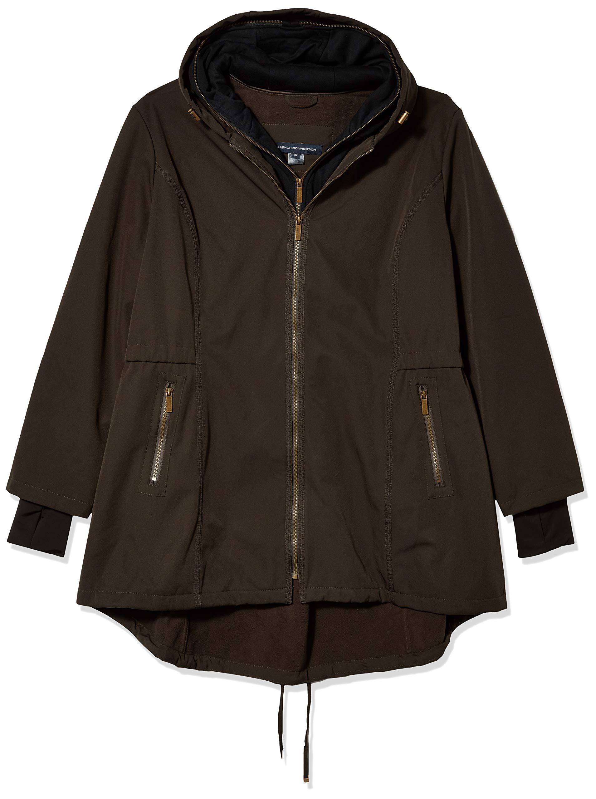 french connection olive green parka