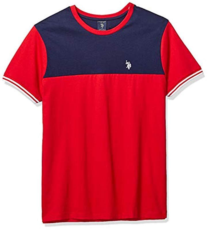 U.S. POLO ASSN. Two Tone Crew Neck T-shirt in Red for Men - Lyst