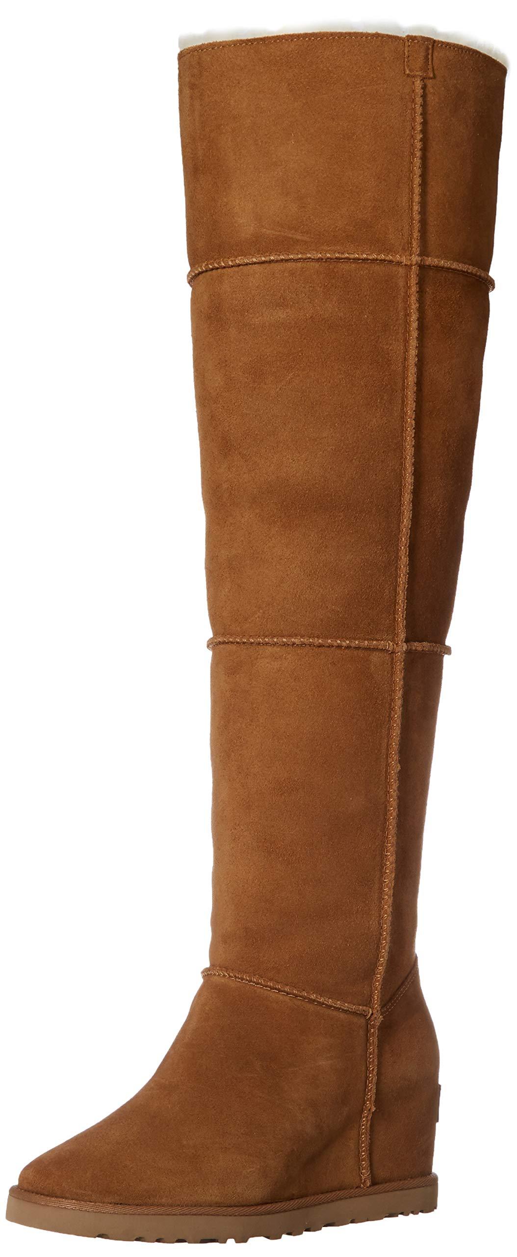 UGG Classic Femme Over The Knee Wedge in Brown | Lyst