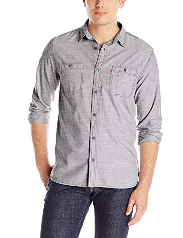 Levi's Marty Chambray Long-sleeve Shirt in Gray for Men - Lyst