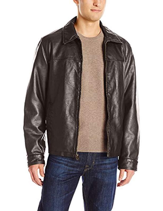 Lyst Dockers James Classic Faux Leather Laydown Collar Open Bottom Dockers Men S Brown James Classic Faux Leather Laydown Collar Open Bottom Jacket