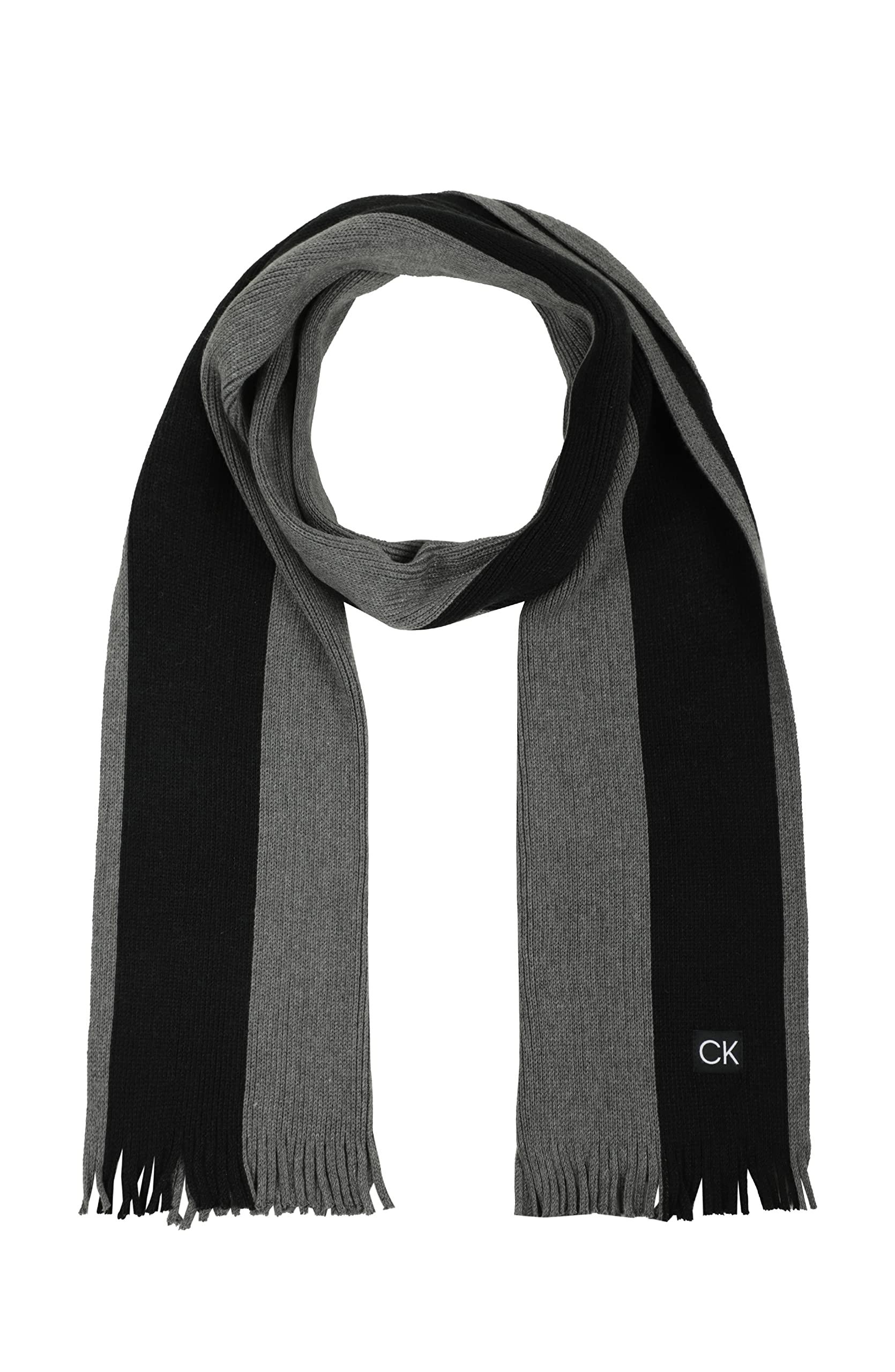 Calvin Klein Thick Side Stripe Raschel Scarf in Black for Men | Lyst