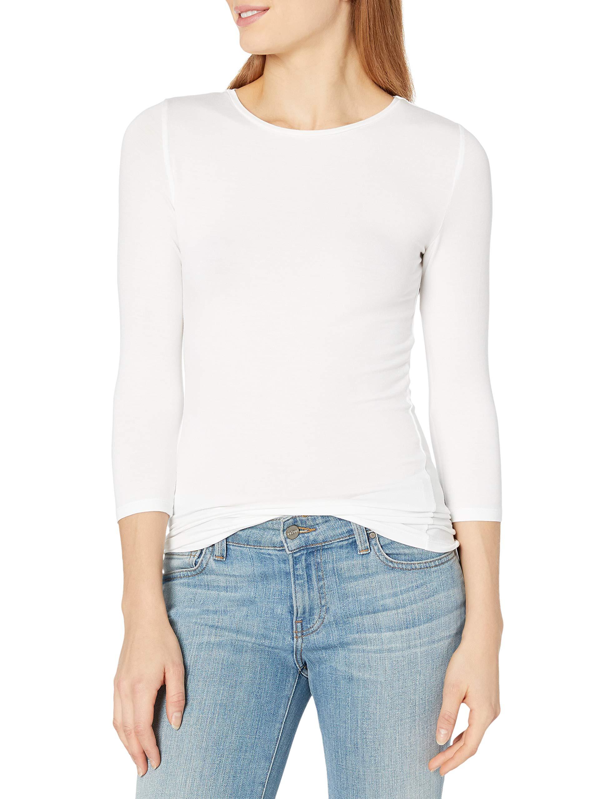 Majestic Filatures Synthetic 3/4 Sleeve Boatneck in White Lyst