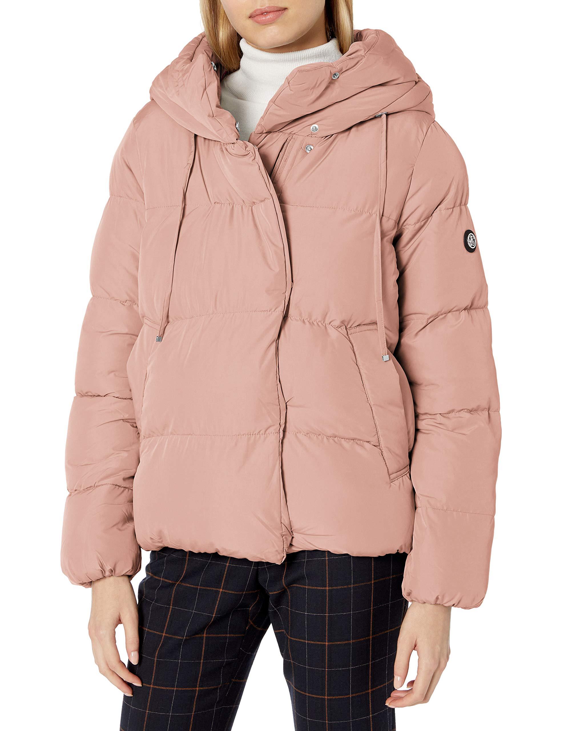 Jessica Simpson Puffer Jacket in Pink - Lyst