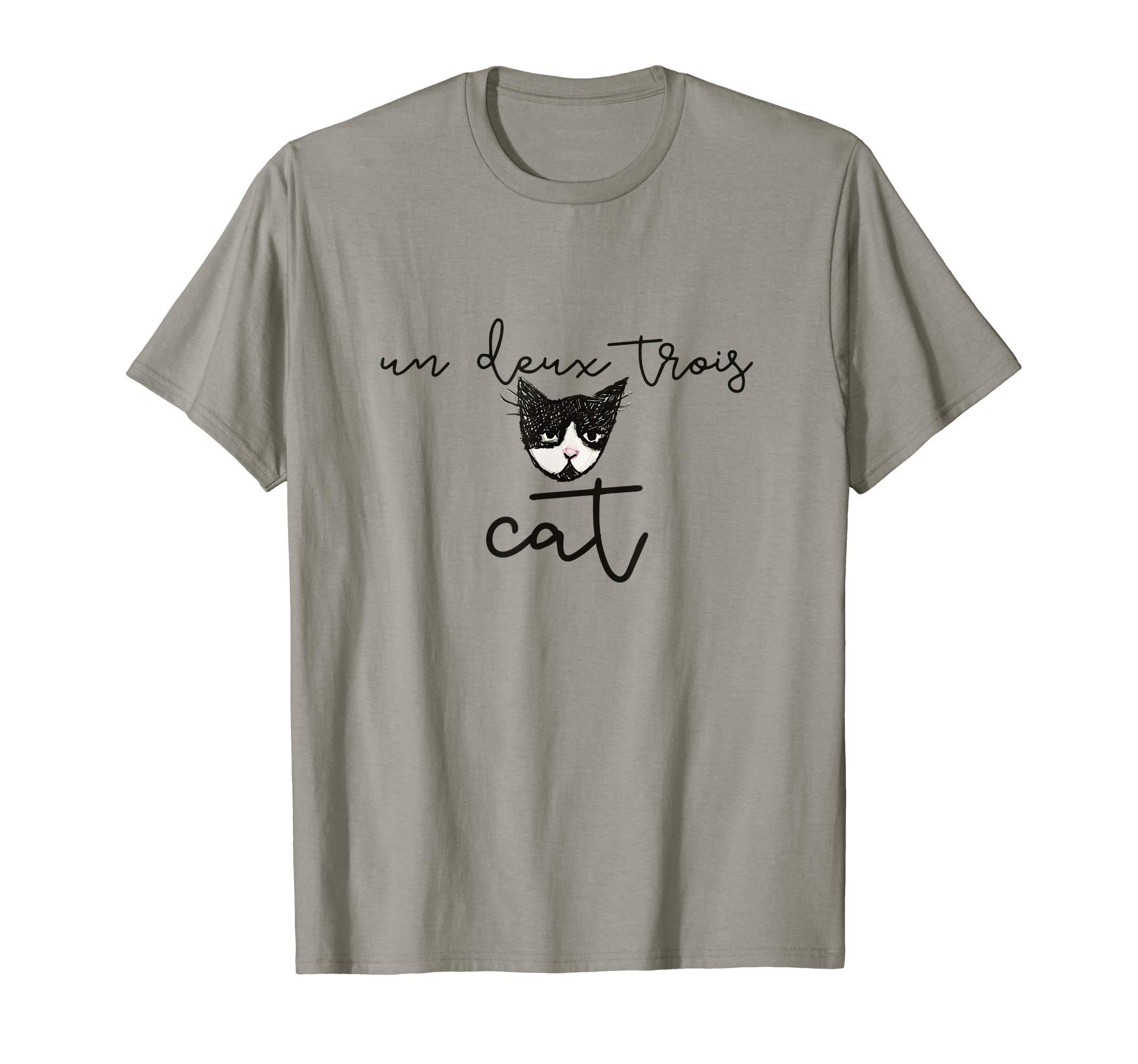 Caterpillar Un Deux Trois Cat Funny French T-shirt in Gray | Lyst