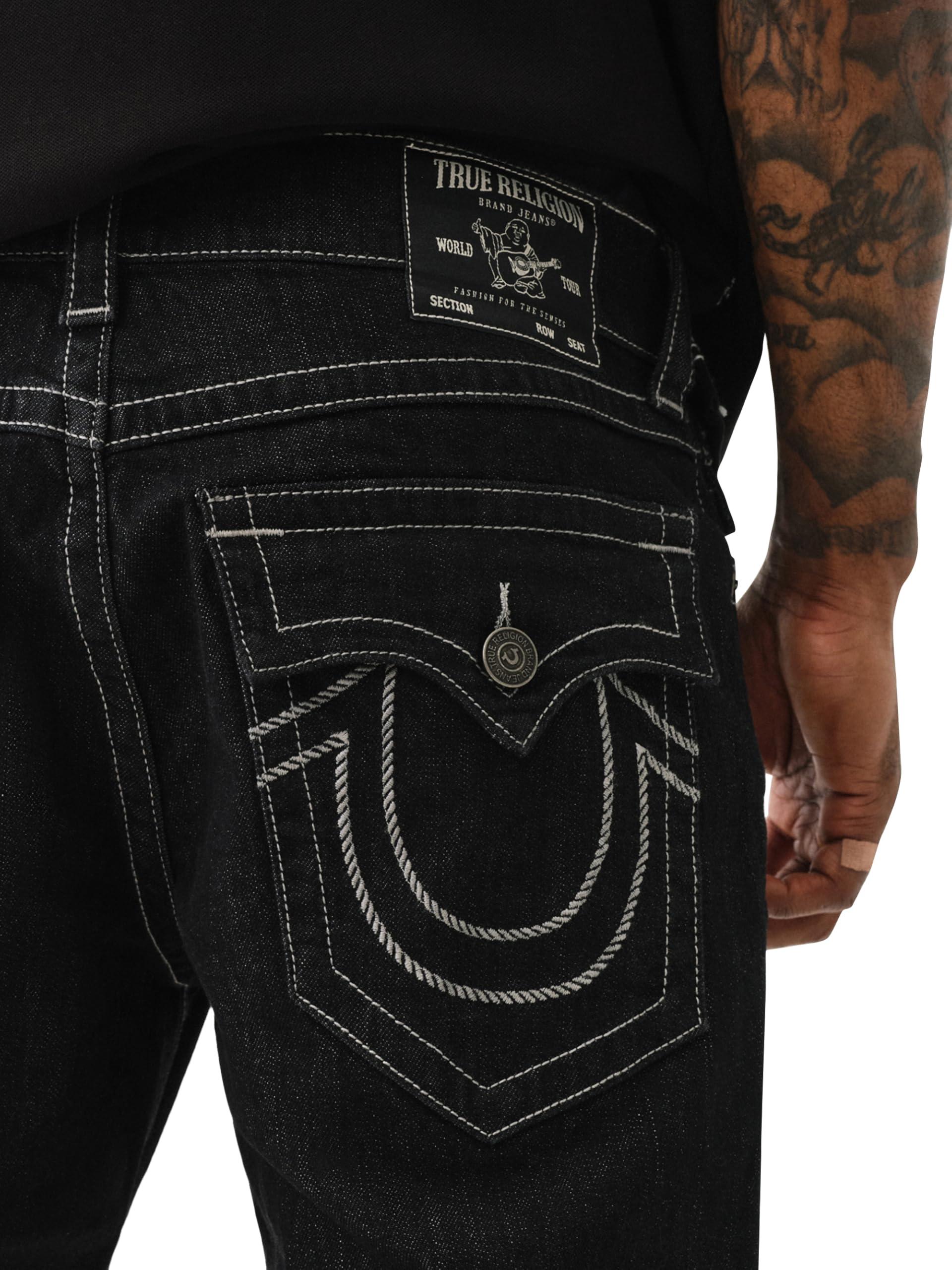 True Religion Ricky Sn Rope Logo Flap 1/2' Pants in Black