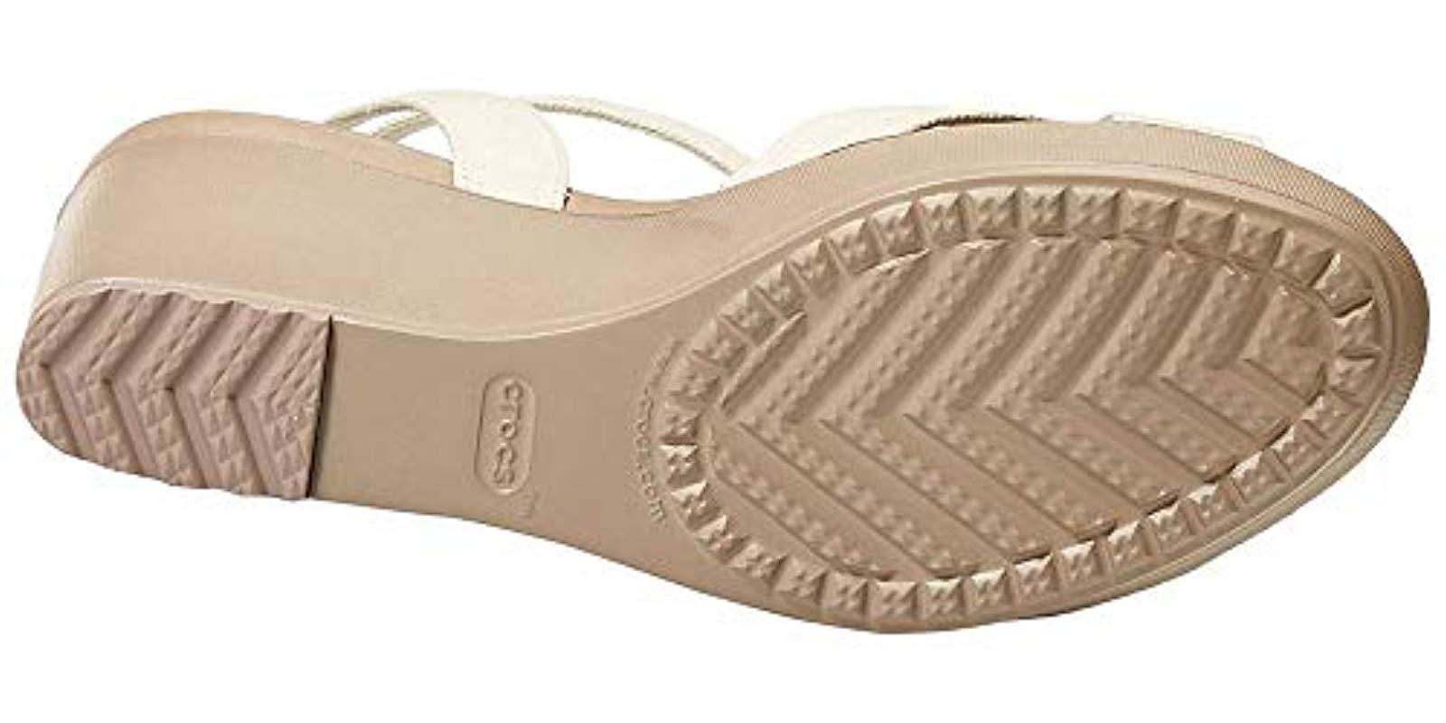 crocs leigh ankle strap wedge