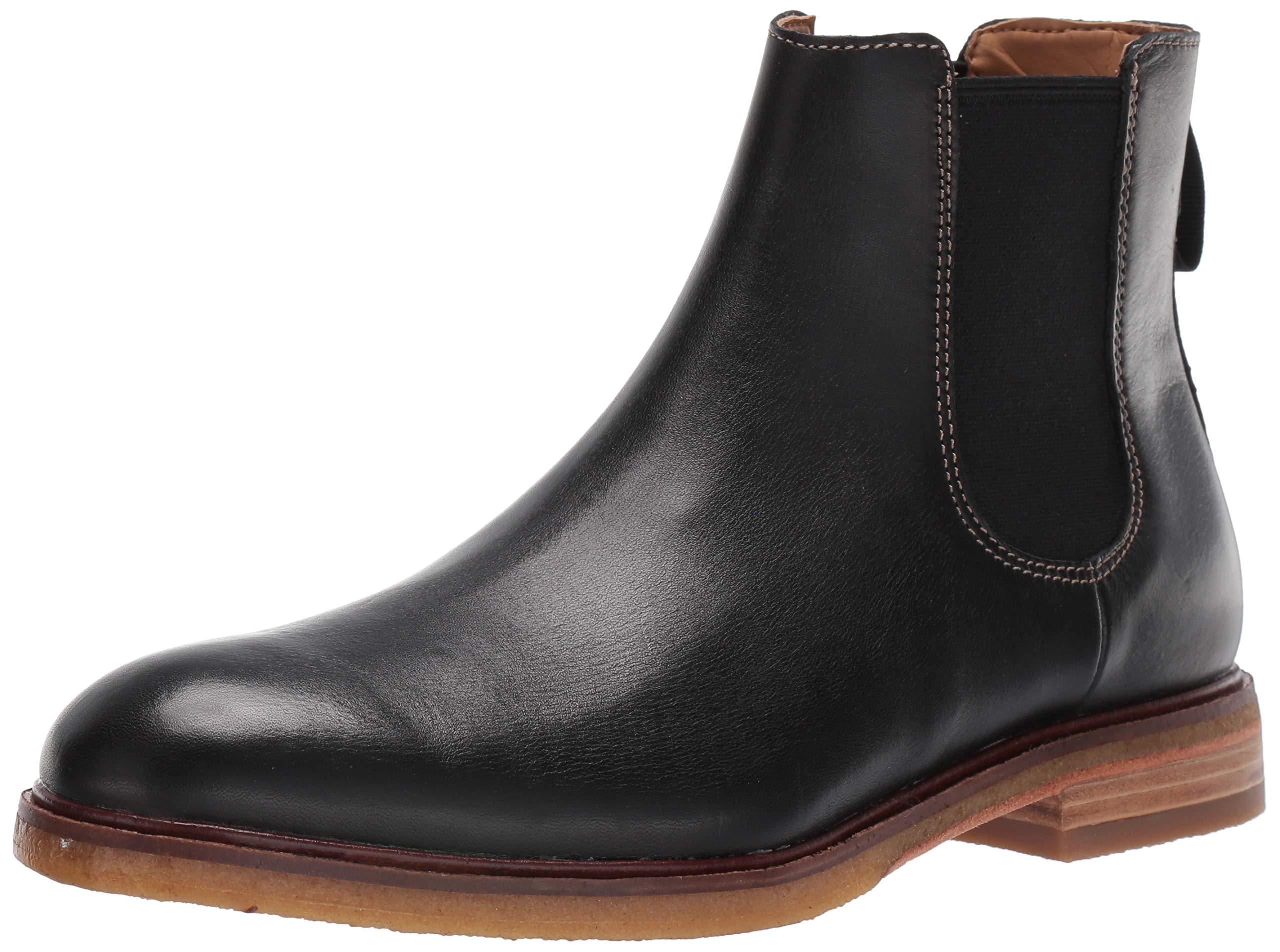 clarks black leather chelsea boots