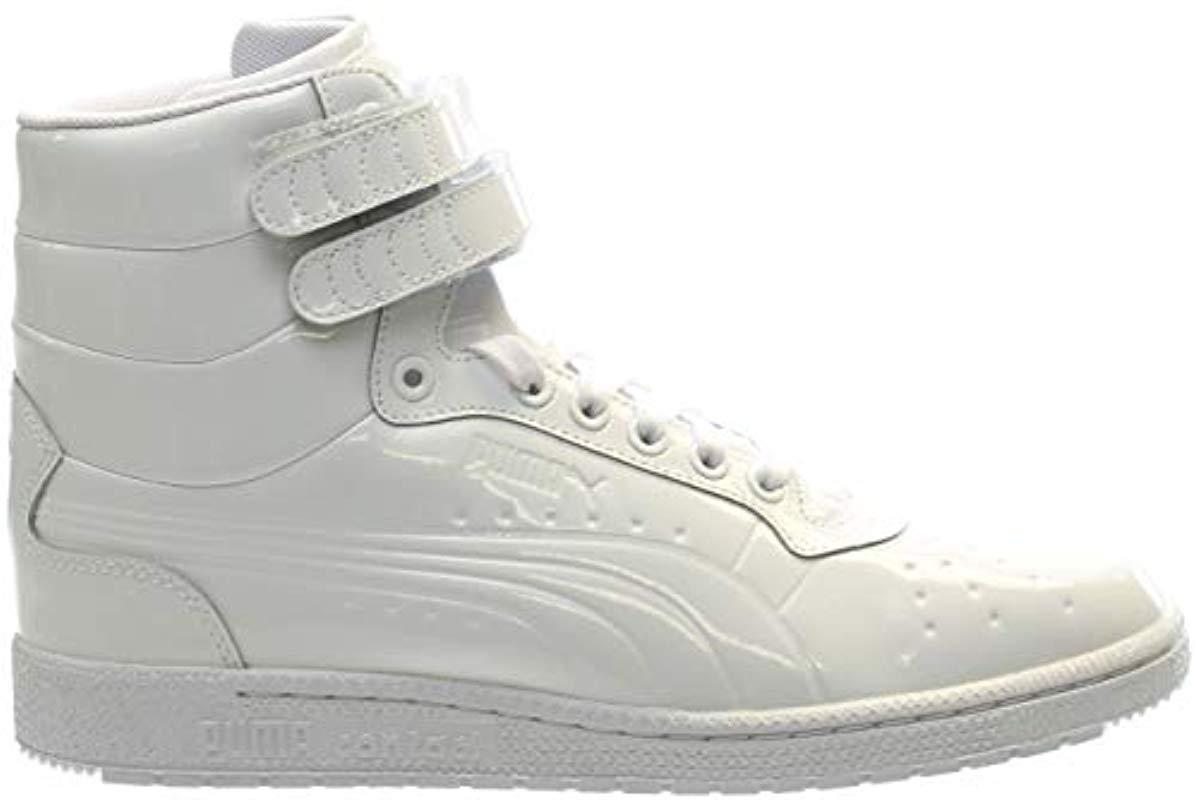PUMA Leather Sky Ii Hi Patent Emboss Fashion Sneaker in White for Men - Lyst