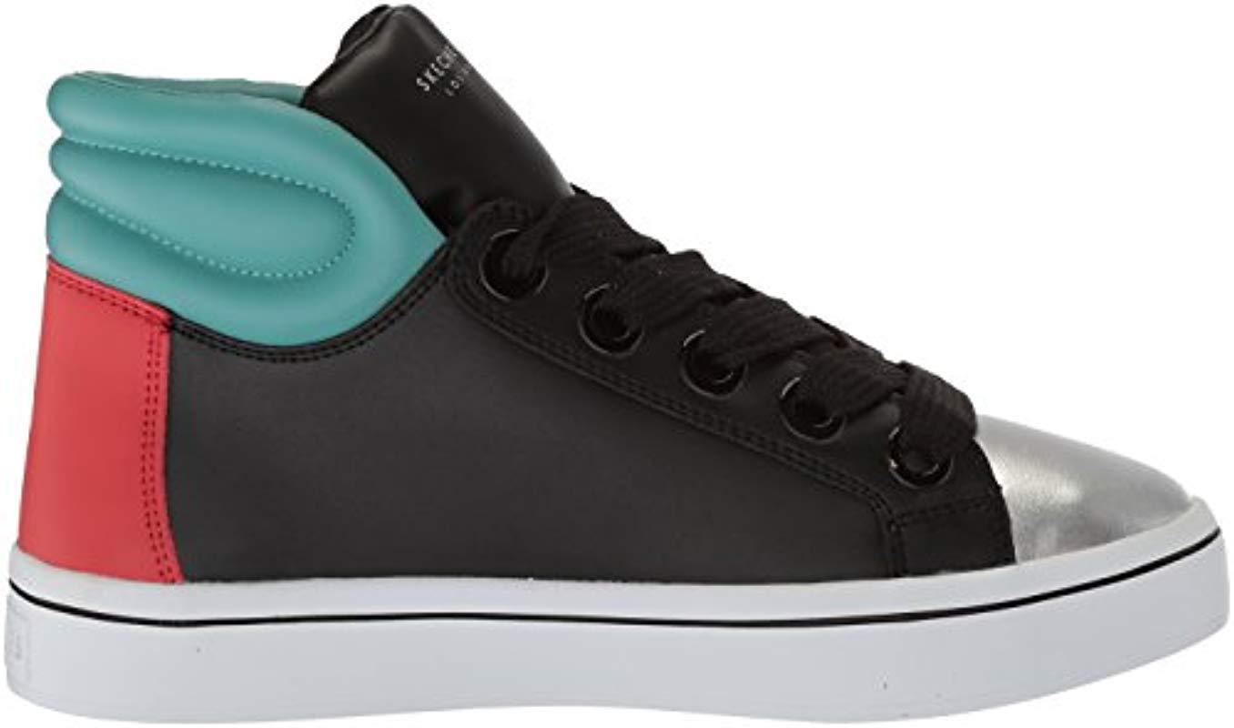Skechers Leather Hi-lite-color Block Sneaker in Black - Lyst