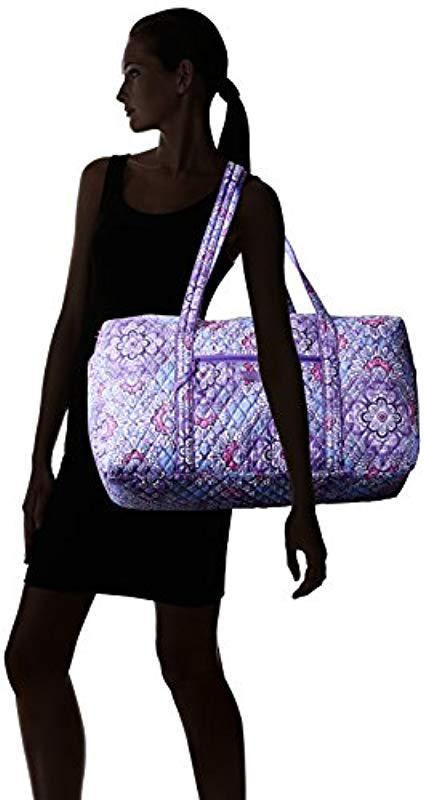 Vera Bradley Large Duffel, Signature Cotton, Lilac Tapestry in Purple