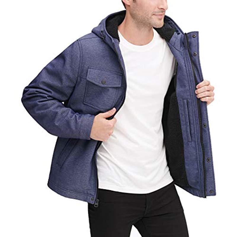 Levi's men's soft shell two pocket sherpa lined hooded trucker jacket Clearance