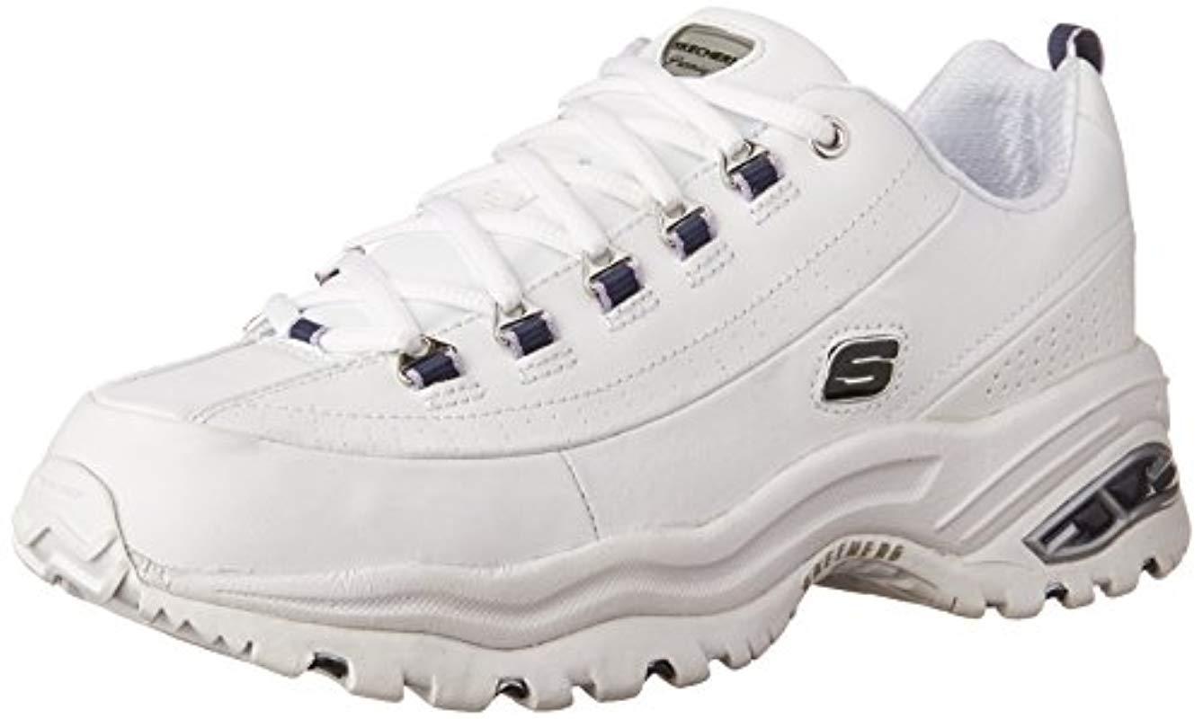 Skechers Leather Sport Premium Sneaker in White/Navy (White) - Save 33% ...