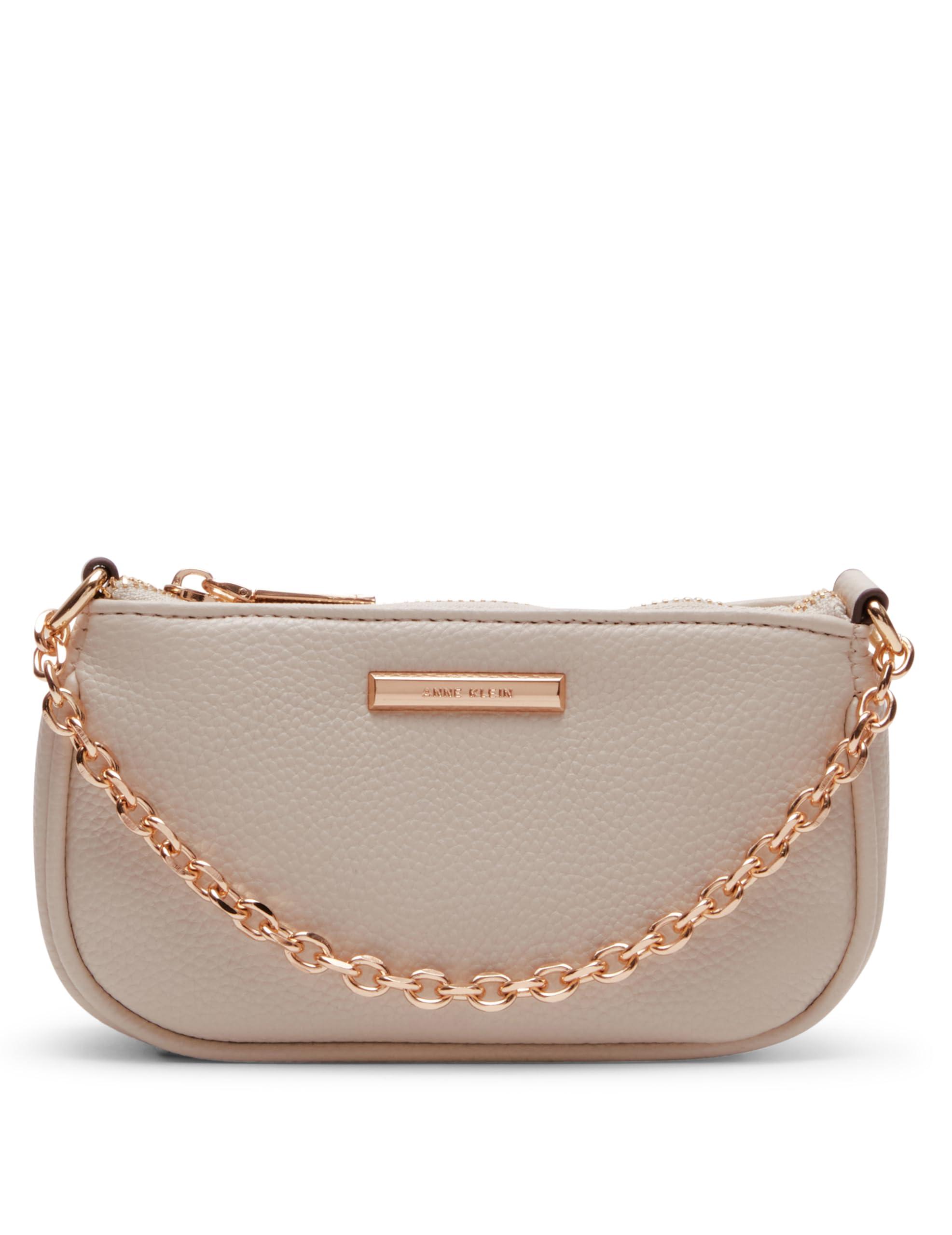 Anne Klein Mini Crossbody With Chain Swag in Natural Lyst