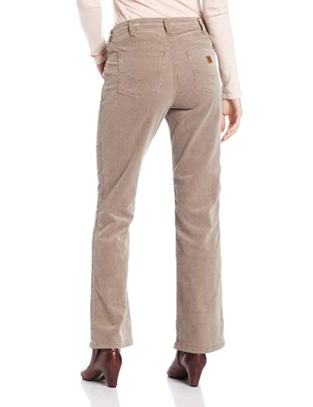 Carhartt Womens Tall Original Fit Corduroy Carlyle Pant,Light Shale Brown  ,6 Closeout Clothing Pants