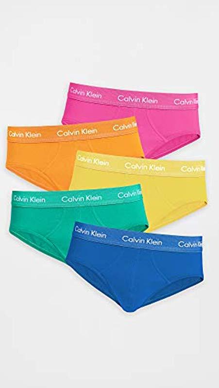 Calvin Klein Cotton Stretch 5 Pack Pride Pack Hip Briefs for Men | Lyst
