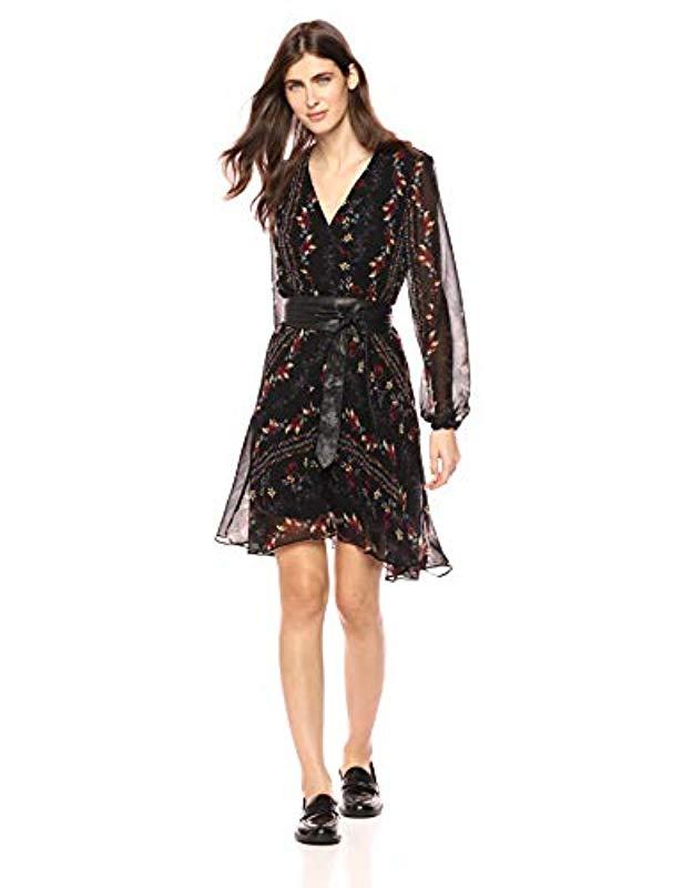 guess jewel printed belted dress