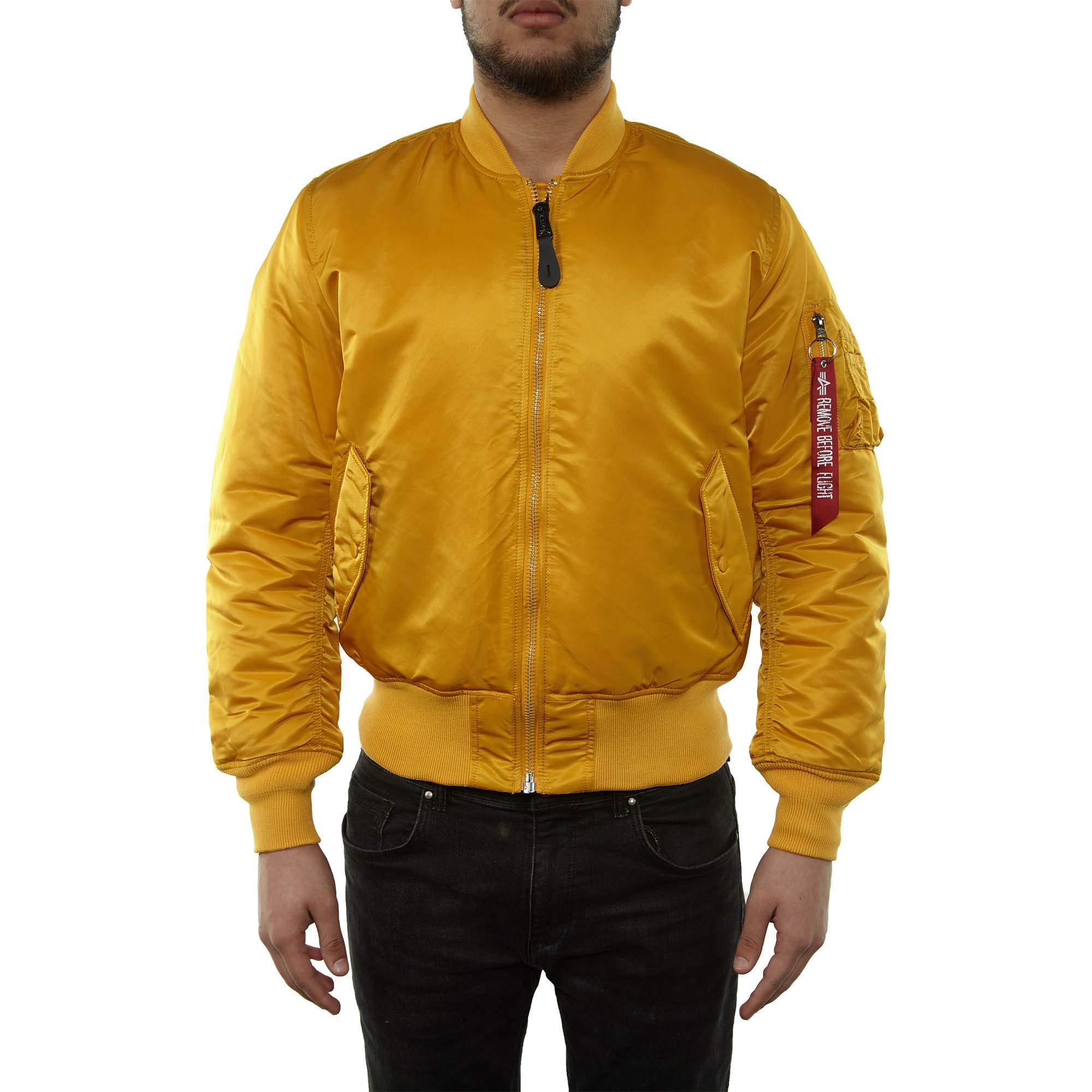 Alpha Industries Ma-1 Flight Bomber Jacket in Yellow for Men | Lyst