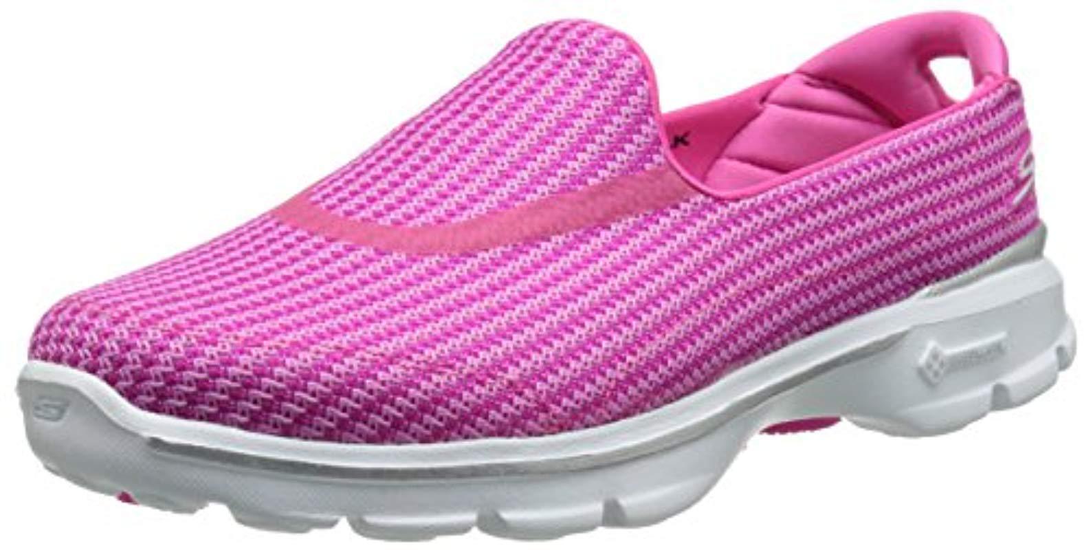 Go Walk 3 Athletic Sneakers in Hot Pink 