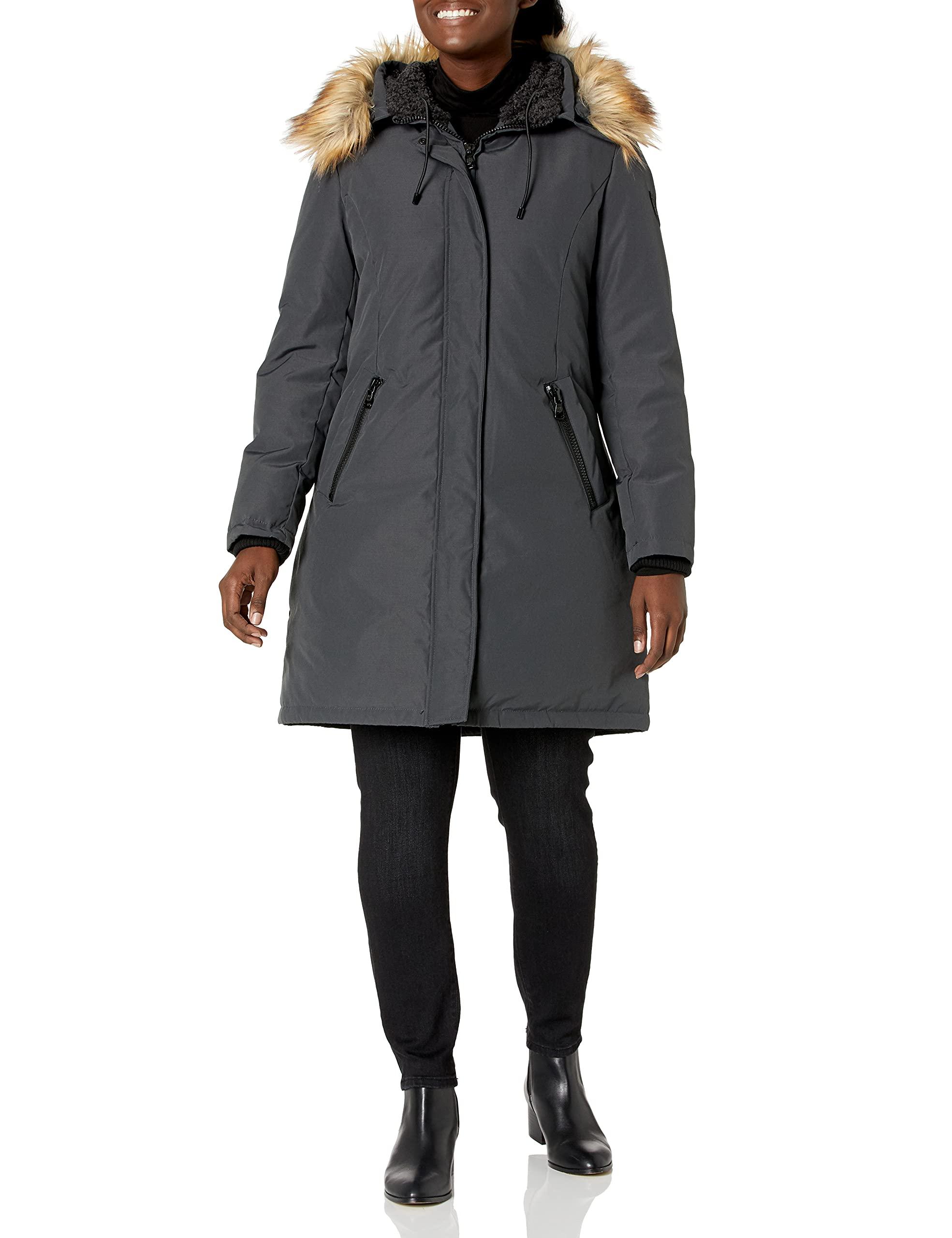 VINCE CAMUTO Womens Thigh Length Heavy Weight Dowm Jacket with Hood 