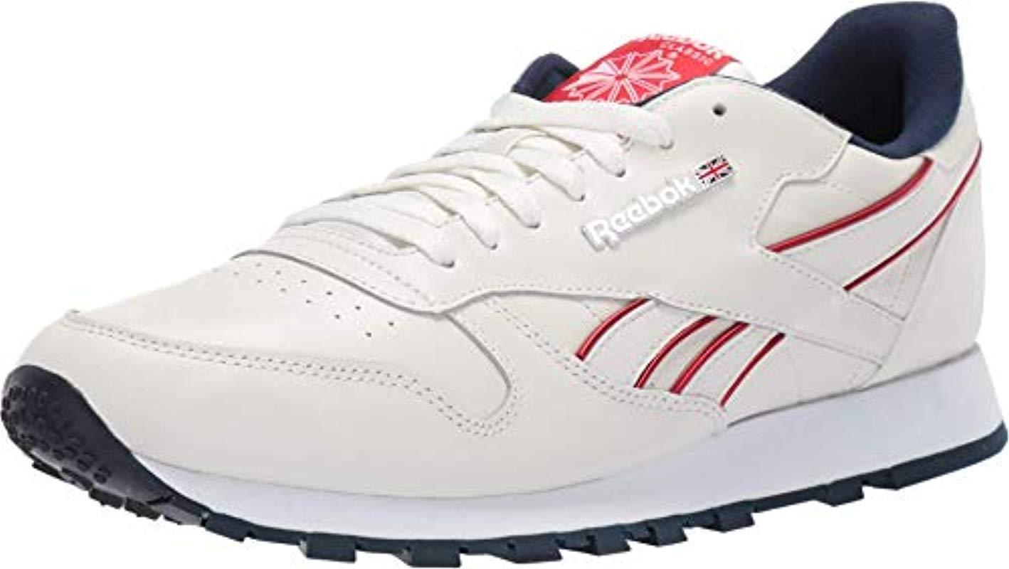 Reebok Lifestyle Classic Leather Mu in Chalk,Navy,Red,White (White) for ...