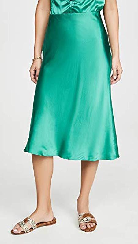 green bias skirt