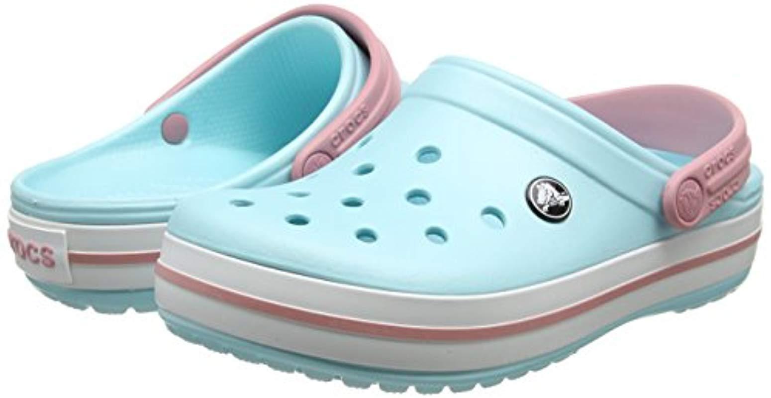 ice blue and white crocs