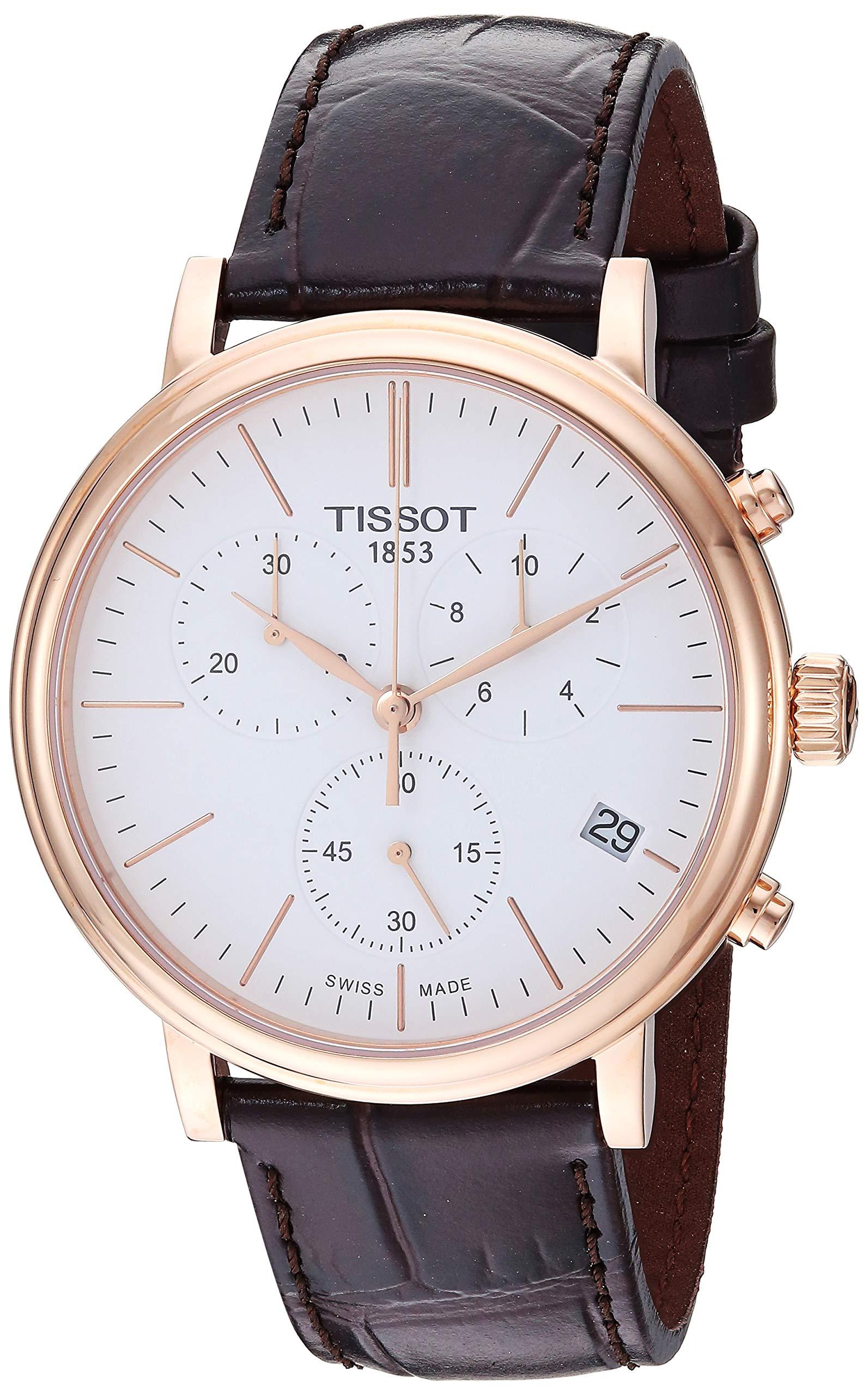 Tissot Leather S Carson Swiss Quartz Stainless Steel Dress Watch (model